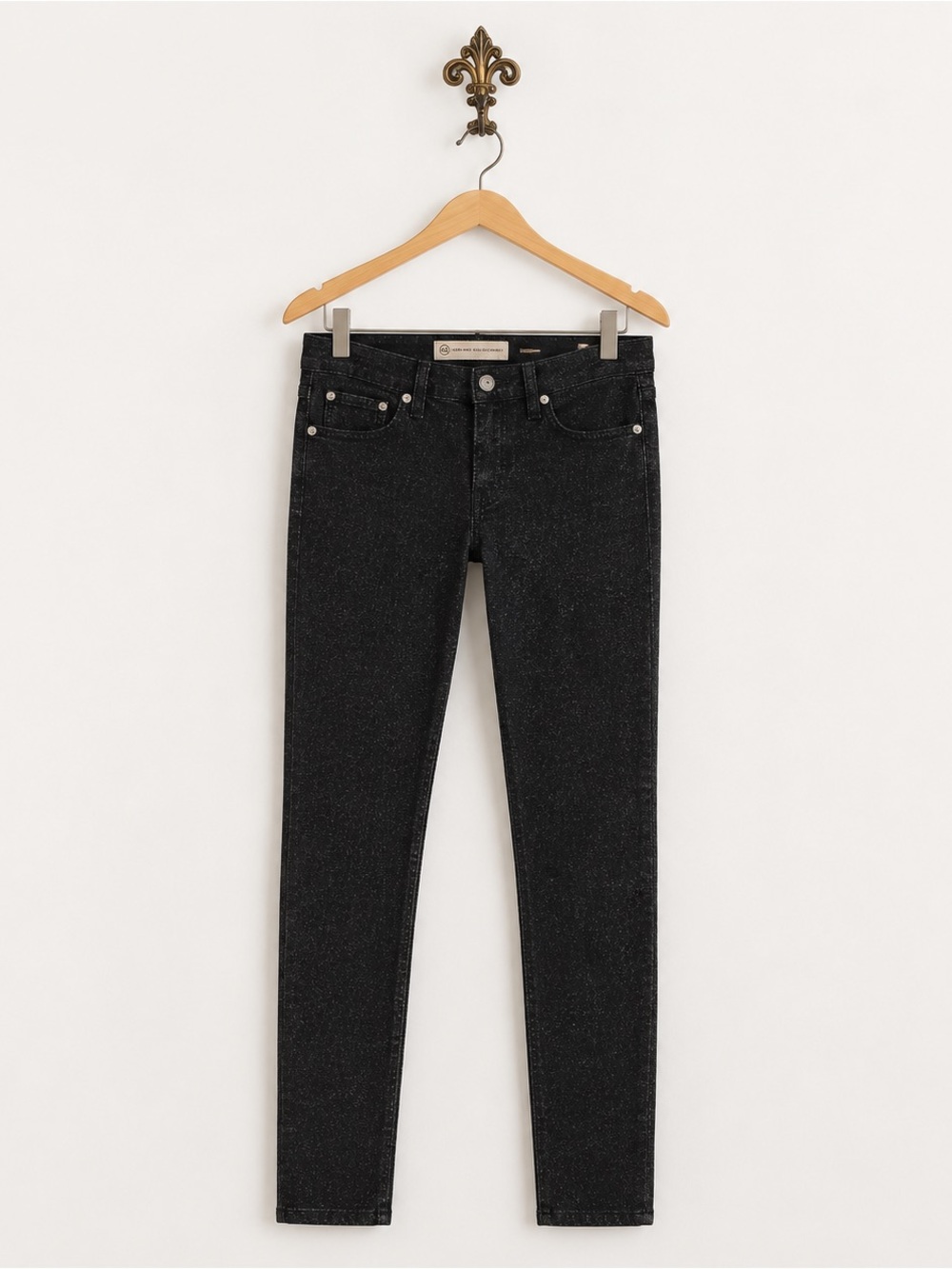 AG Adriano Goldschmied black sparkle glitter legging super skinny 25R